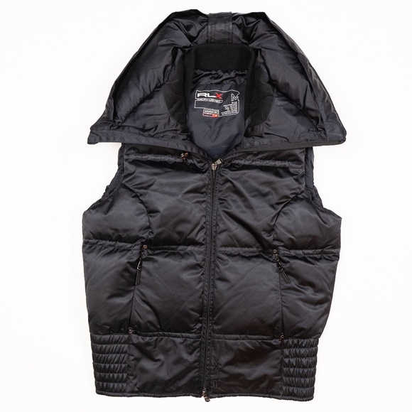 Ralph Lauren RLX Black Puffy Snow Vest High Collar Women's Size M - Picture 1 of 7